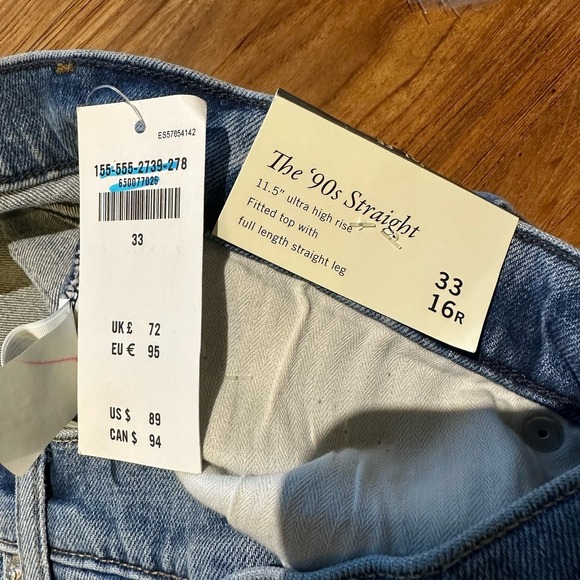 Abercrombie Fitch Womens NWT 90s Ultra High Rise Wide Leg Jean Criss Cross Waist - Picture 6 of 15
